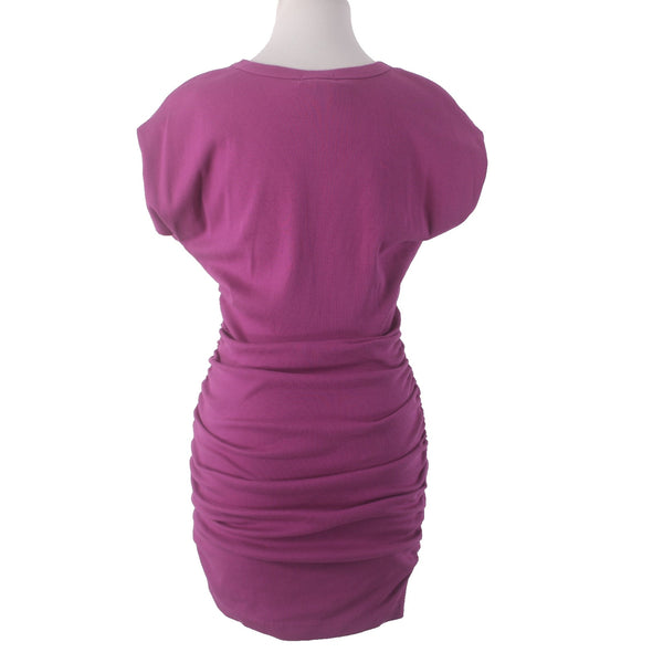 Michael Stars Dress Sz M Magenta Pink Ruched Cotton Modal Spandex Dress