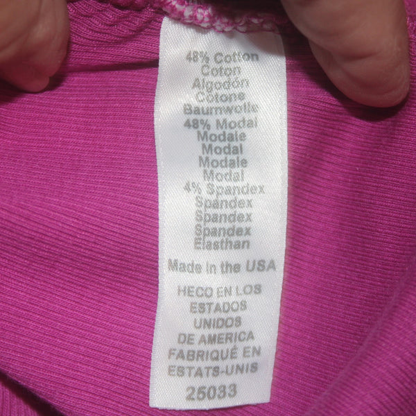 Michael Stars Dress Sz M Magenta Pink Ruched Cotton Modal Spandex Dress