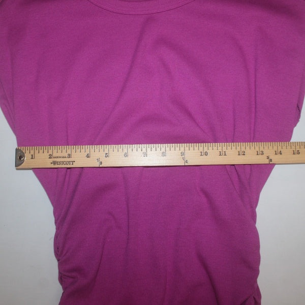 Michael Stars Dress Sz M Magenta Pink Ruched Cotton Modal Spandex Dress