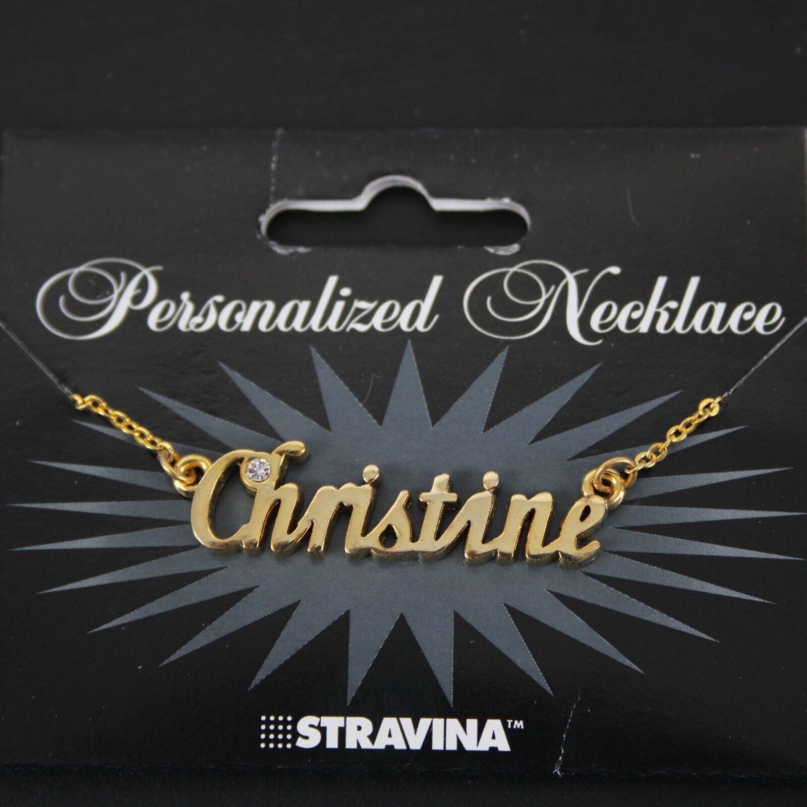 CHRISTINE NEW Goldtone Rhinestone Accent 14.5" w 4.5" Multi Ring Ext Necklace