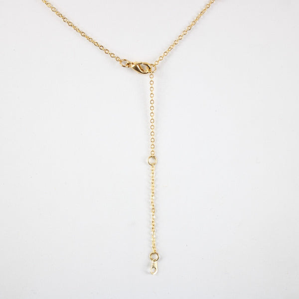 CHRISTINE NEW Goldtone Rhinestone Accent 14.5" w 4.5" Multi Ring Ext Necklace