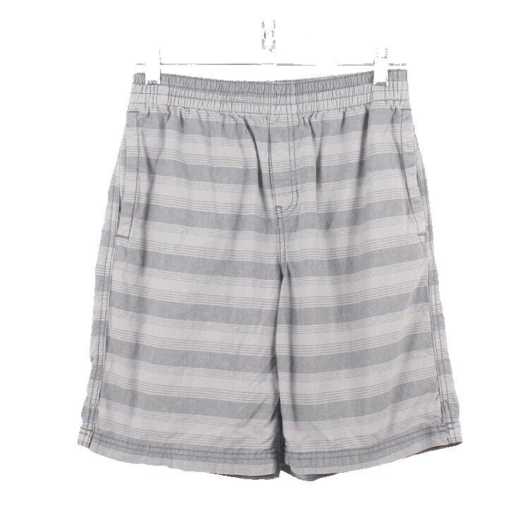 Eddie Bauer Sz S X 8 Gray Striped 100% Cotton Men's Unlined Shorts