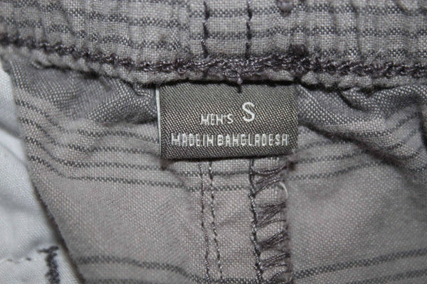 Eddie Bauer Sz S X 8 Gray Striped 100% Cotton Men's Unlined Shorts