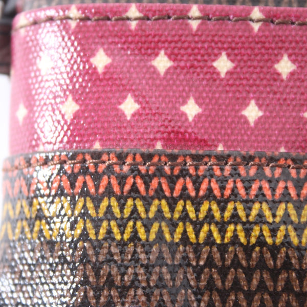 Fossil Wallet NEW $35 Keyper 6 x 4 x 1 Brown Pink Multi Colored Stripe Wristlet
