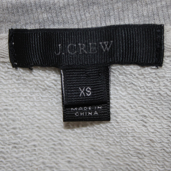 J Crew Sweater Sz XS Gray White Ruffles Layered 100% Cotton Polyester Sweater