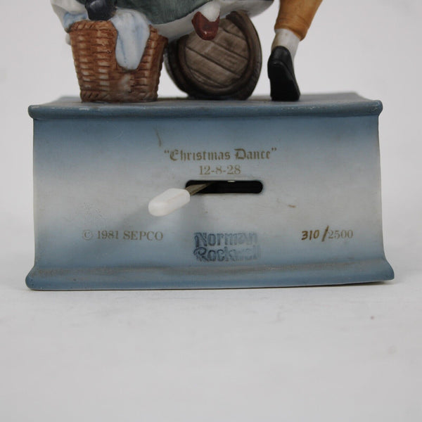Sepco Norman Rockwell 310/2500 Deck The Halls 7" Schmid Music Box Figurine