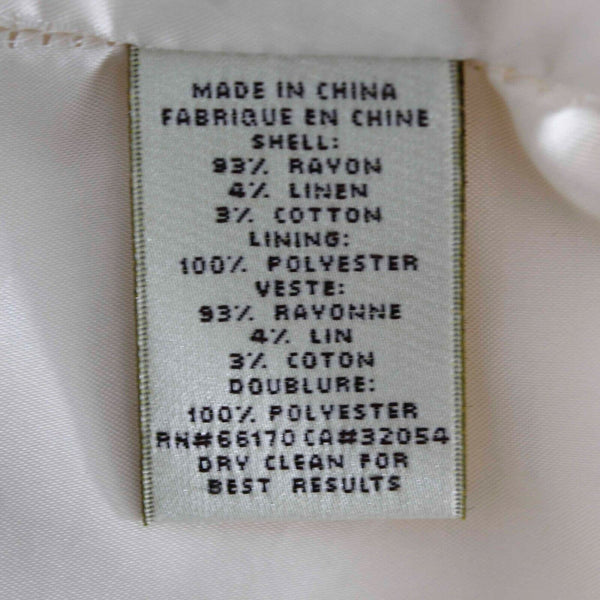 Elevenses Sz 6 Gold Ivory Belt Lined Pencil Rayon Linen Blend Poly Skirt