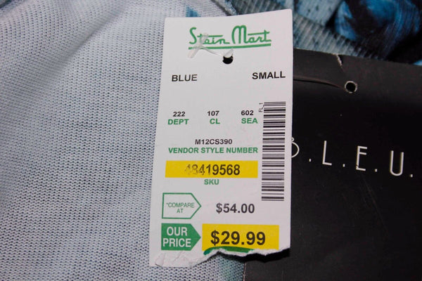 BLEU NEW $30 Sz S Blue Gray Green Peacock Silver Stud Poly Blend Cardigan