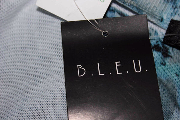 BLEU NEW $30 Sz S Blue Gray Green Peacock Silver Stud Poly Blend Cardigan