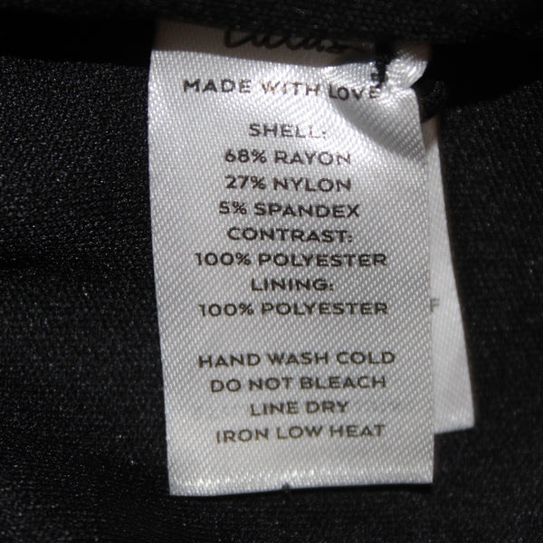 Lulus Dress NEW Sz S Black Sweet Heart Neck Open Back Sheer Arms Rayon Nylon