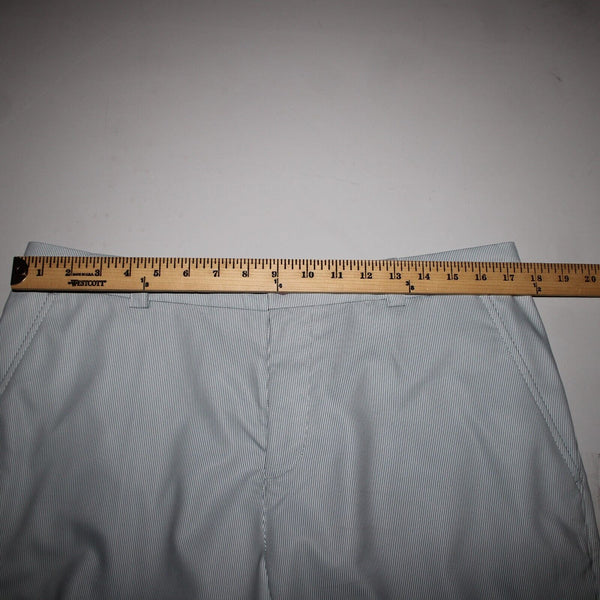 Sligo NEW $90 Sz 34 x 11 White Gray Striped Polyester Spandex Golf Shorts