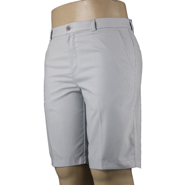 Sligo NEW $90 Sz 34 x 11 White Gray Striped Polyester Spandex Golf Shorts