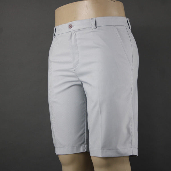 Sligo NEW $90 Sz 34 x 11 White Gray Striped Polyester Spandex Golf Shorts