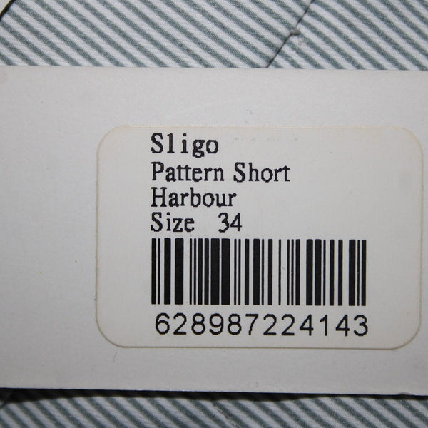 Sligo NEW $90 Sz 34 x 11 White Gray Striped Polyester Spandex Golf Shorts