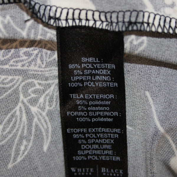 White House Black Market Dress NEW $90 Sz XS Black White Floral Poly Dress