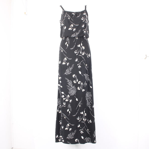 White House Black Market Dress NEW $90 Sz XS Black White Floral Poly Dress