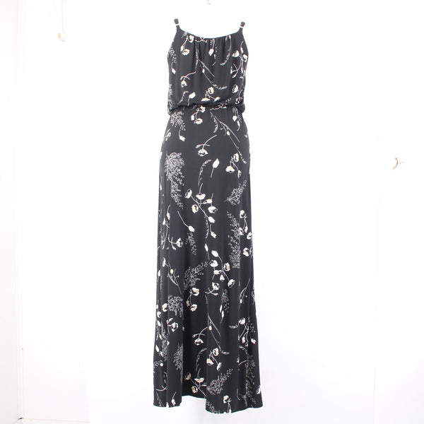 White House Black Market Dress NEW $90 Sz XS Black White Floral Poly Dress