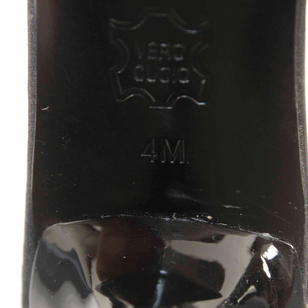J Renee Classic Sz 4M Black Rhinestone Buckle Fabric Upper 2' Kitten Heel