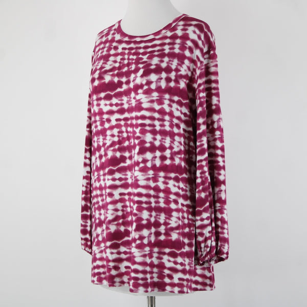 Johnny Was NEW $168 The Janie Sz L Purple Pink White Tunic Bamboo Spandex Top