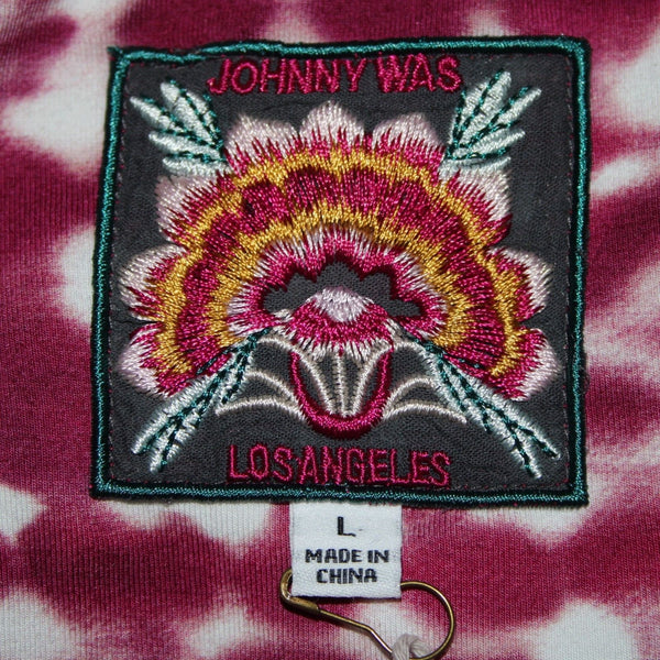 Johnny Was NEW $168 The Janie Sz L Purple Pink White Tunic Bamboo Spandex Top