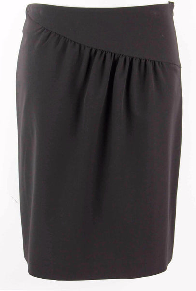 Mac Jac Sz 10 Black Asymmetrical Hip Inset Unlined Polyester Blend Skirt
