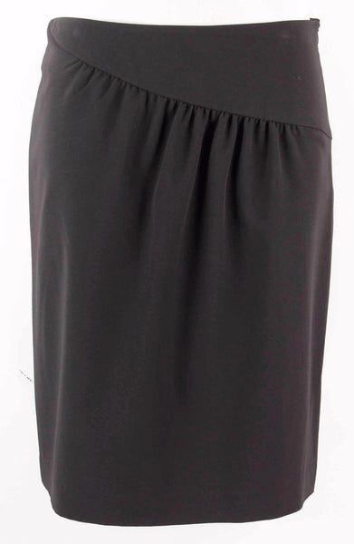 Mac Jac Sz 10 Black Asymmetrical Hip Inset Unlined Polyester Blend Skirt