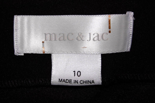 Mac Jac Sz 10 Black Asymmetrical Hip Inset Unlined Polyester Blend Skirt