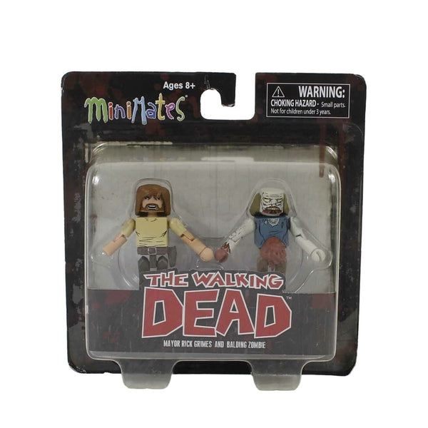 Diamond Select The Walking Dead Mayor Rick Grimes & Balding Zombie Minimate