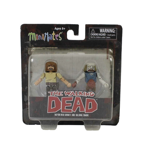 Diamond Select The Walking Dead Mayor Rick Grimes & Balding Zombie Minimate