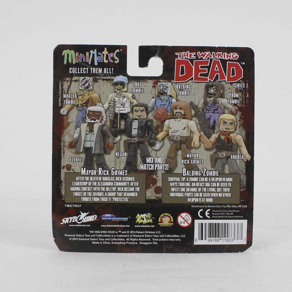 Diamond Select The Walking Dead Mayor Rick Grimes & Balding Zombie Minimate