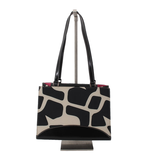 Kate Spade Purse 8 x 10 x 4 Black White Color Block Two Handle Fabric Shoulder