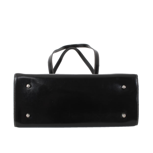 Kate Spade Purse 8 x 10 x 4 Black White Color Block Two Handle Fabric Shoulder
