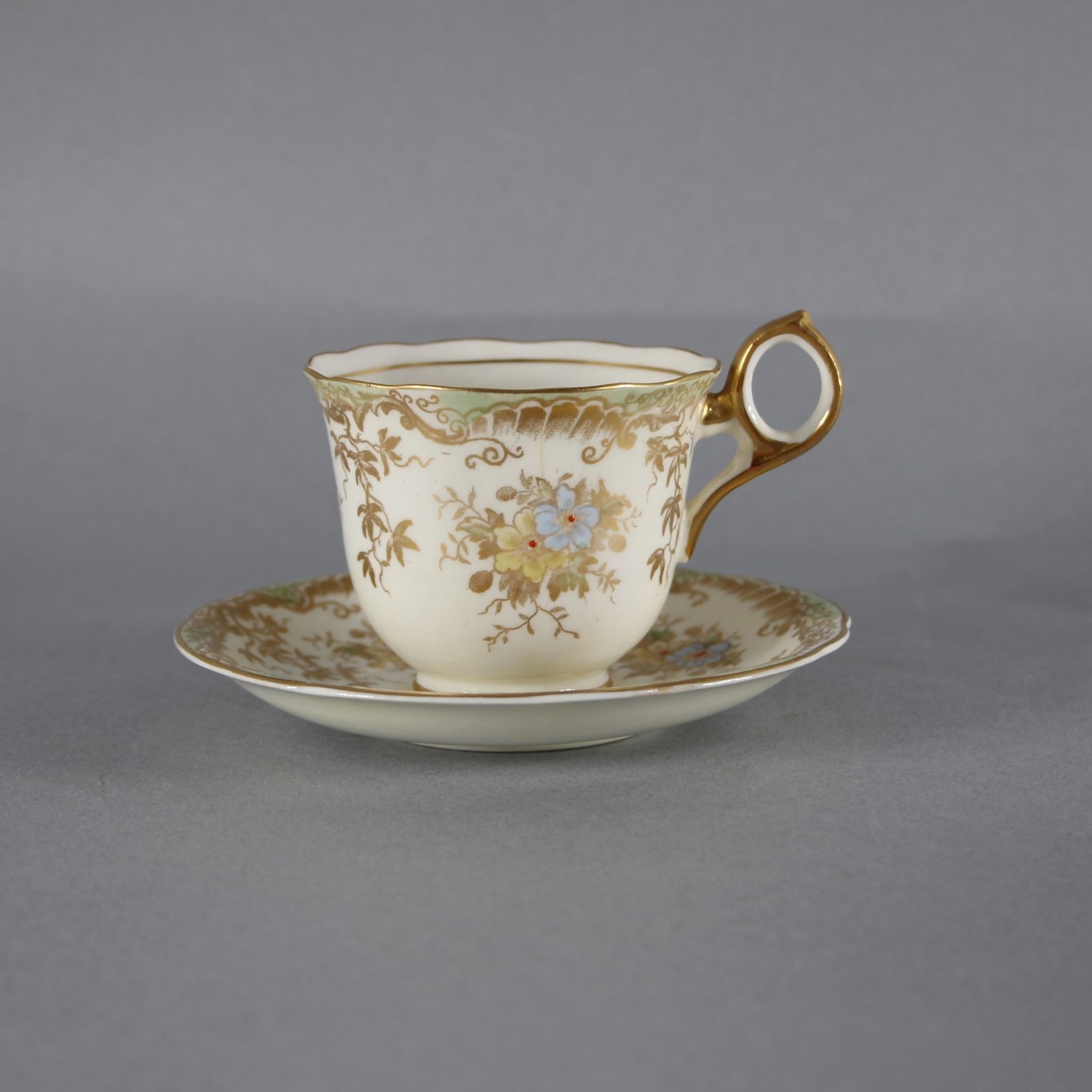Radford's Tea Cup With Saucer Fenton Gold Multi Color Floral Tea Cup With Saucer