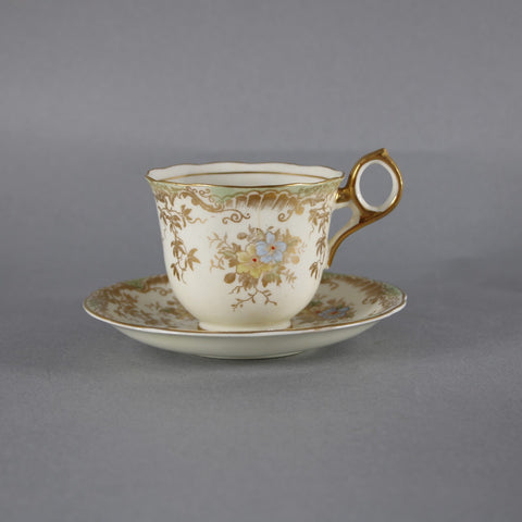 Radford's Tea Cup With Saucer Fenton Gold Multi Color Floral Tea Cup With Saucer
