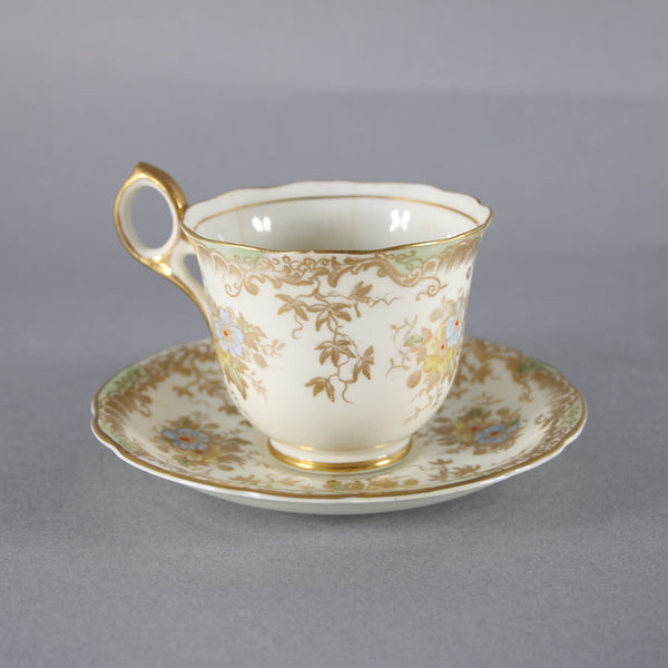 Radford's Tea Cup With Saucer Fenton Gold Multi Color Floral Tea Cup With Saucer
