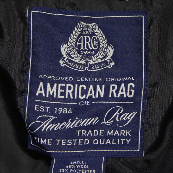 American Rag Sz L Gray Black Nylon Stand Up Collar Wool Blend Poly Lined Jacket