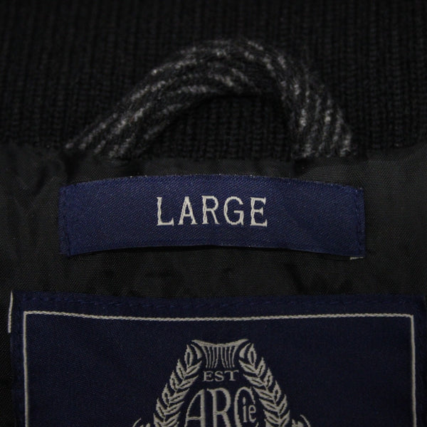 American Rag Sz L Gray Black Nylon Stand Up Collar Wool Blend Poly Lined Jacket