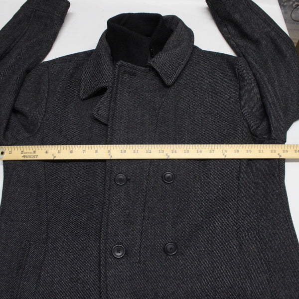 American Rag Sz L Gray Black Nylon Stand Up Collar Wool Blend Poly Lined Jacket