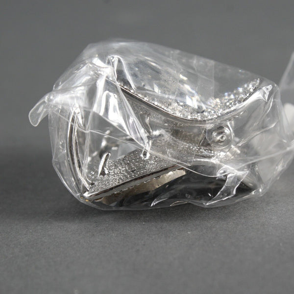 Bijoux NEW $20 Silvertone Rhinestones Oval Triangle Hair Clip
