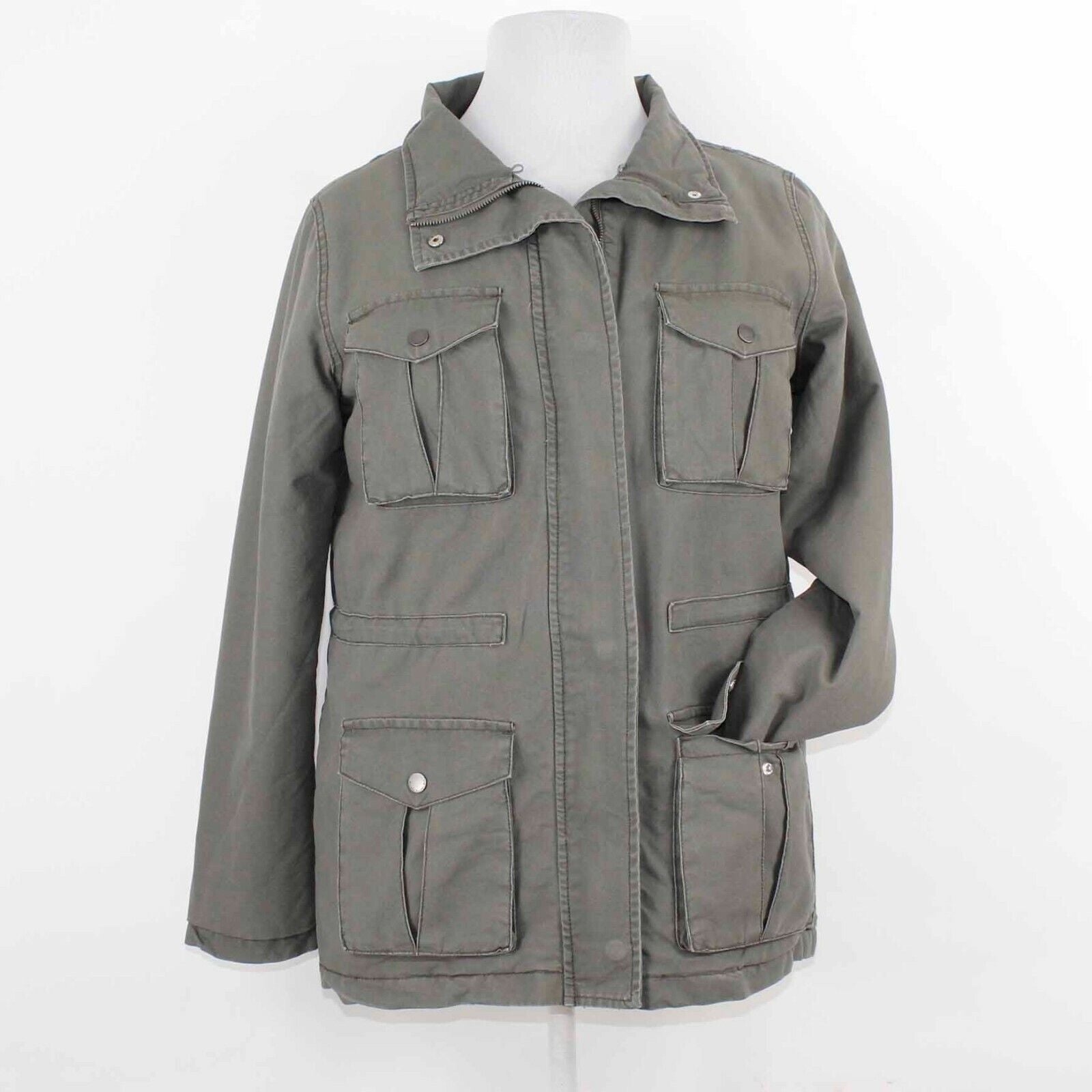 Rachel Roy NEW Sz XL Olive Green Canvas Faux Fur Lined Jacket