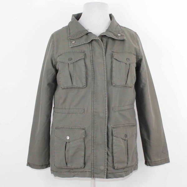 Rachel Roy NEW Sz XL Olive Green Canvas Faux Fur Lined Jacket
