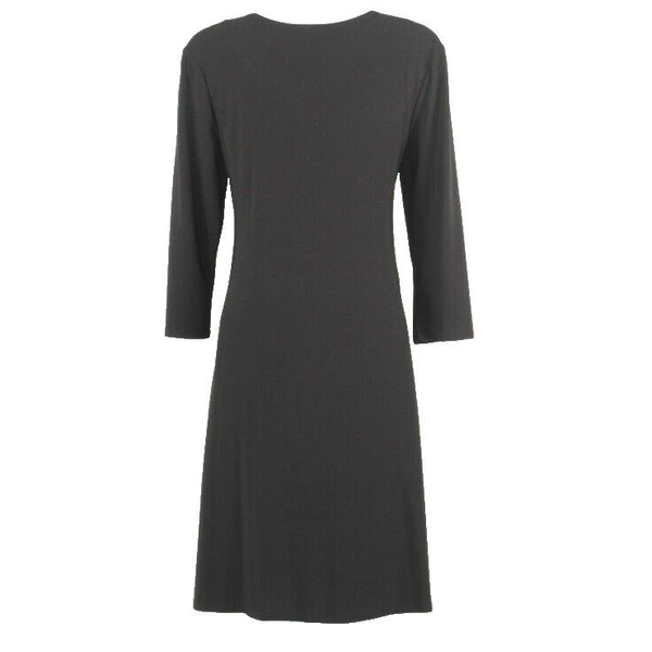 Boston Proper Sz S Beaded Black Bodice Detail Wrap Look Poly Blend Dress