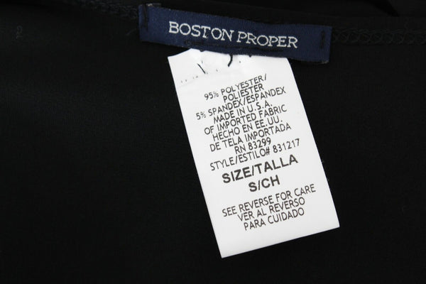 Boston Proper Sz S Beaded Black Bodice Detail Wrap Look Poly Blend Dress