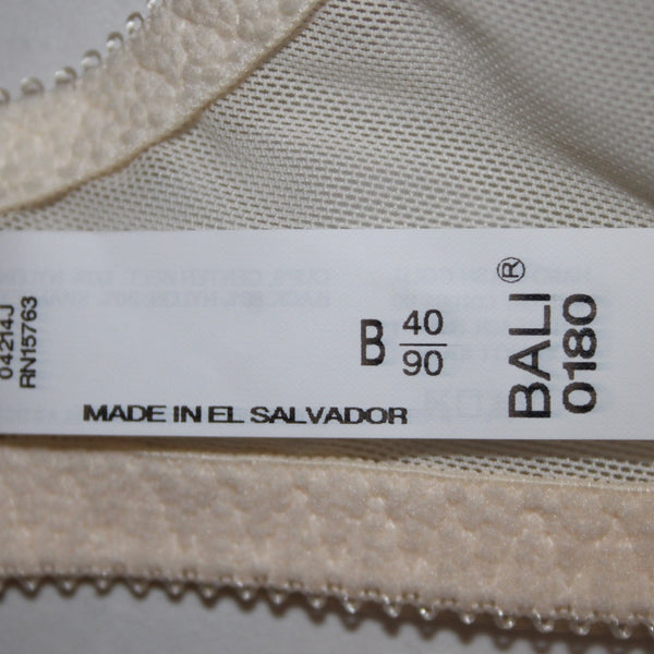 Bali Bra NEW $44 Classic Support Sz 40B Cream Unpadded Wired Nylon Bra