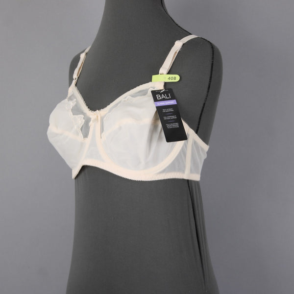 Bali Bra NEW $44 Classic Support Sz 40B Cream Unpadded Wired Nylon Bra