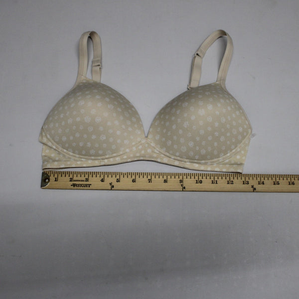Warners NWOT Sz 36C Tan White No Underwire T Shirt Bra