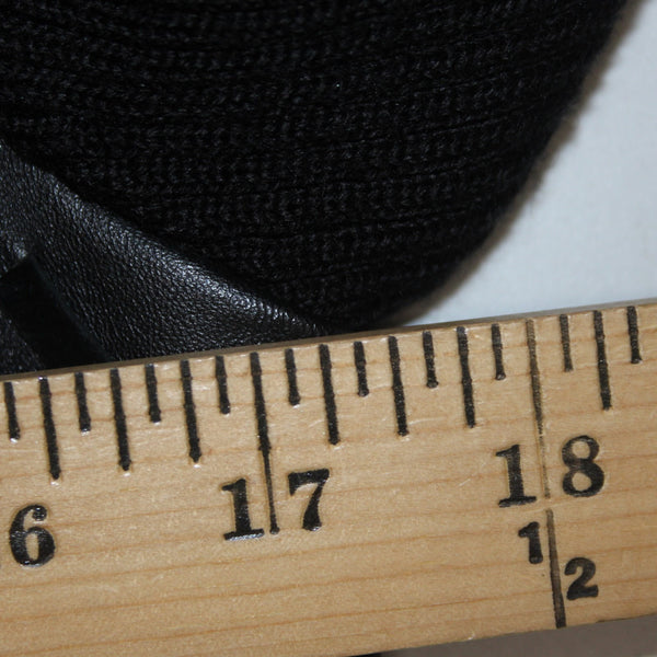 Revue Jacket Sz 6 Black Turtle Neck Full Zip Lamb Leather Acrylic Wool Poly