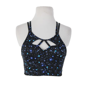 Victoria Secret Sport Sz Sp Black Blue White Polyester Elastane Sports Bra