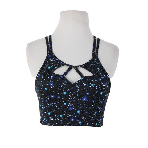 Victoria Secret Sport Sz Sp Black Blue White Polyester Elastane Sports Bra