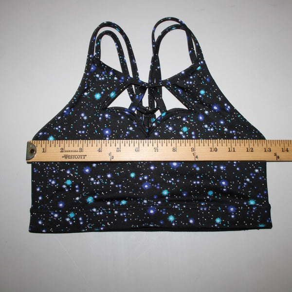 Victoria Secret Sport Sz Sp Black Blue White Polyester Elastane Sports Bra